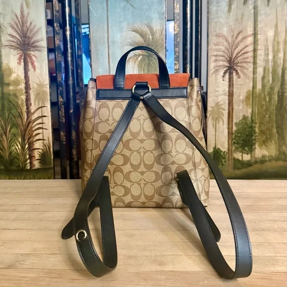 Coach Coated Canvas & Leather Kleo Backpack In Signature  display picture 1